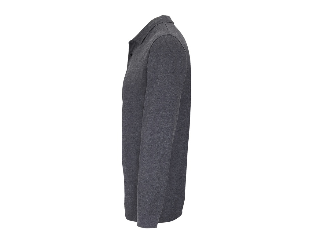 Koszulka Polo Unisex z Długim Rękawem - Charcoal Melange