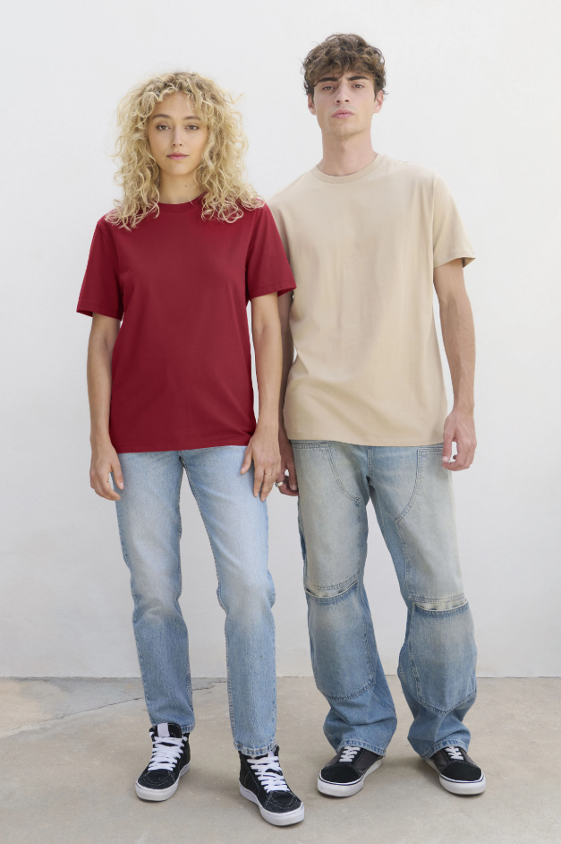 Unisex Koszulka Bawełniana z Krótkim Rękawem - Grey Melange