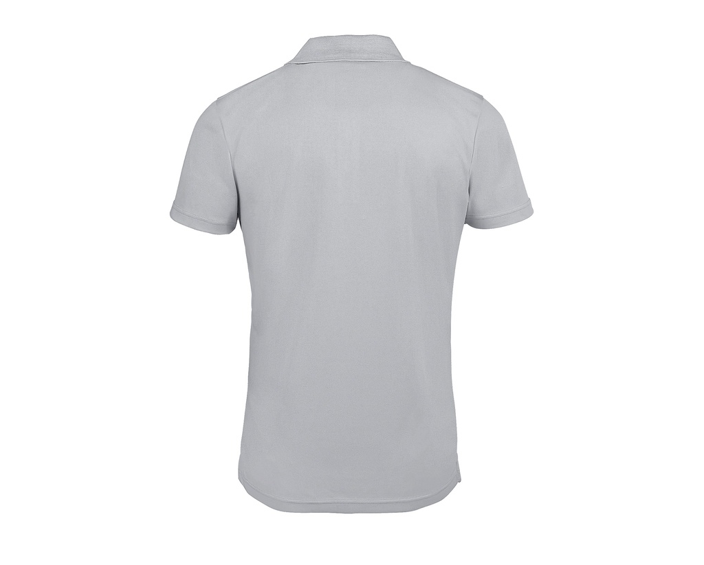 Męska Koszulka Polo Sportowa z Kontrastowym Wykończeniem - Pure Grey