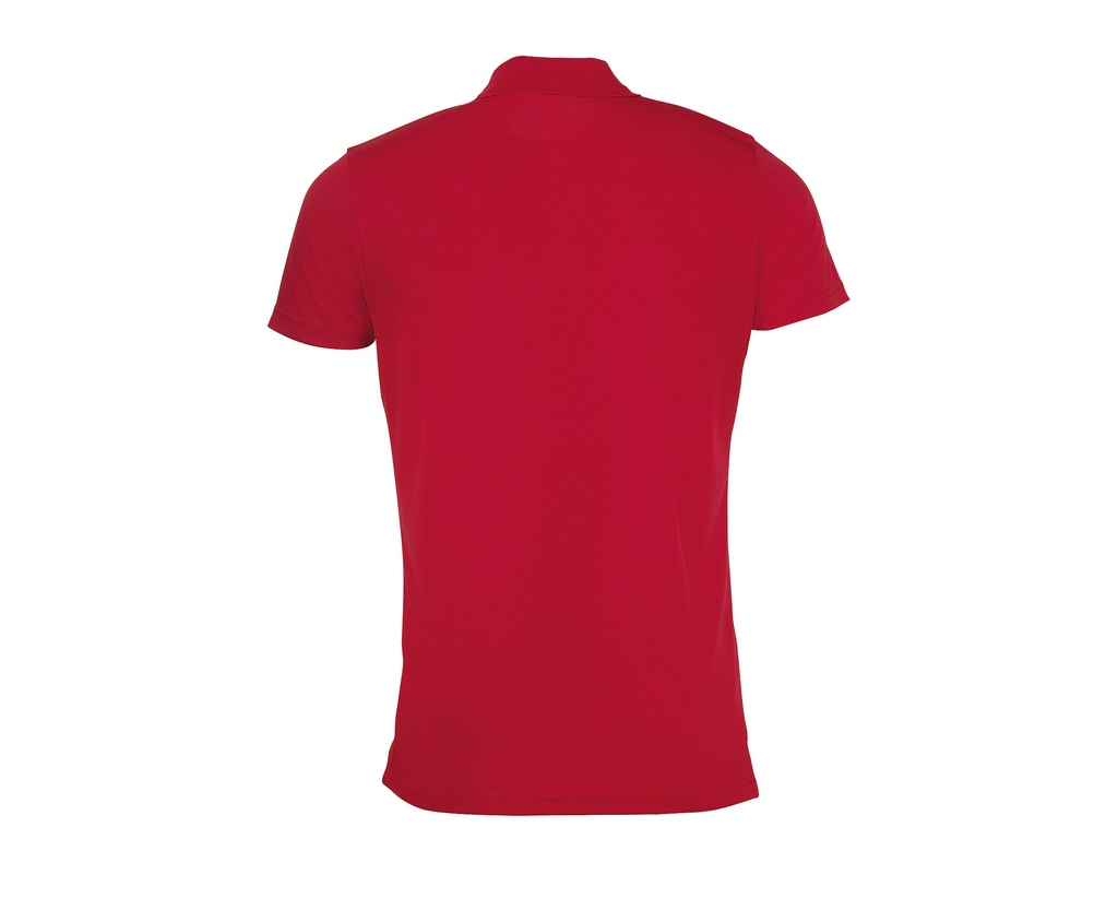 Męska Koszulka Polo Sportowa z Kontrastowym Wykończeniem - Red