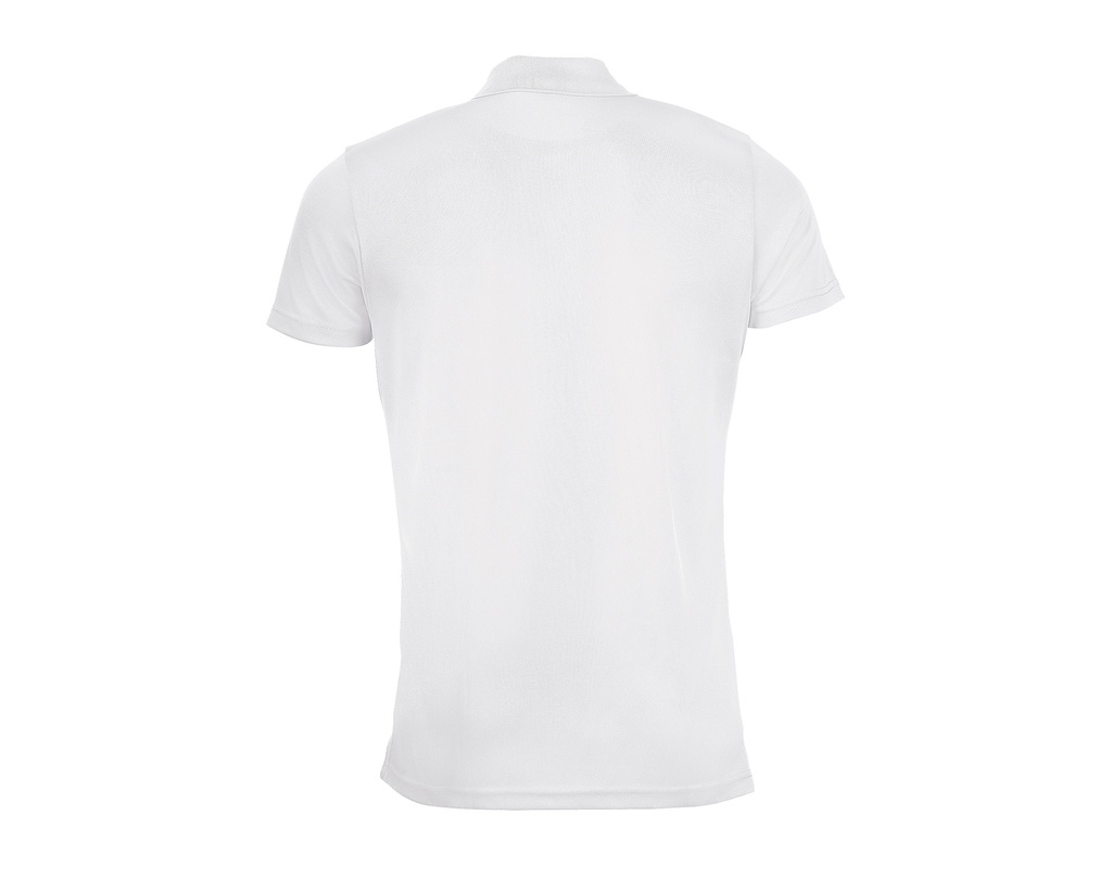 Męska Koszulka Polo Sportowa z Kontrastowym Wykończeniem - White