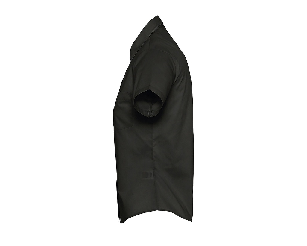 Koszula Slim z Krótkim Rękawem i Kieszenią - Black