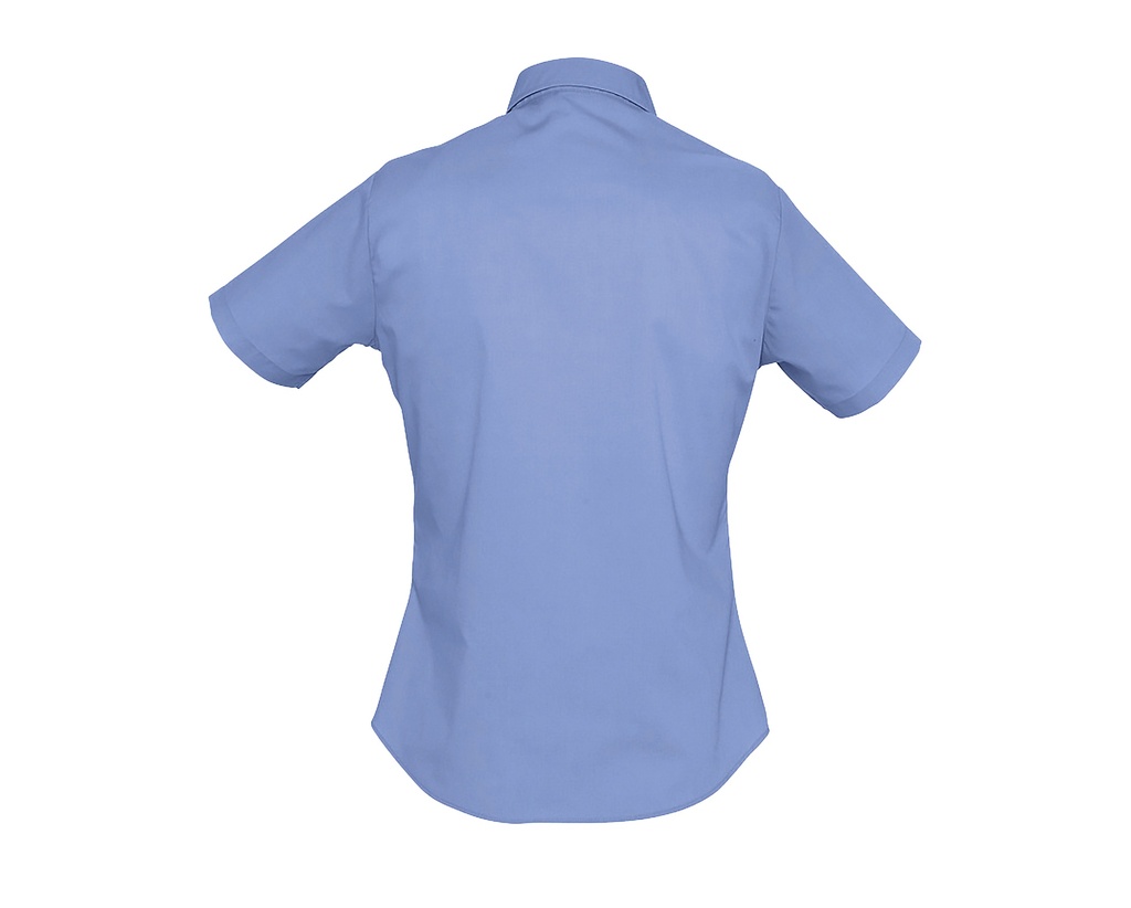 Koszula Slim z Krótkim Rękawem i Kieszenią - Middle Blue