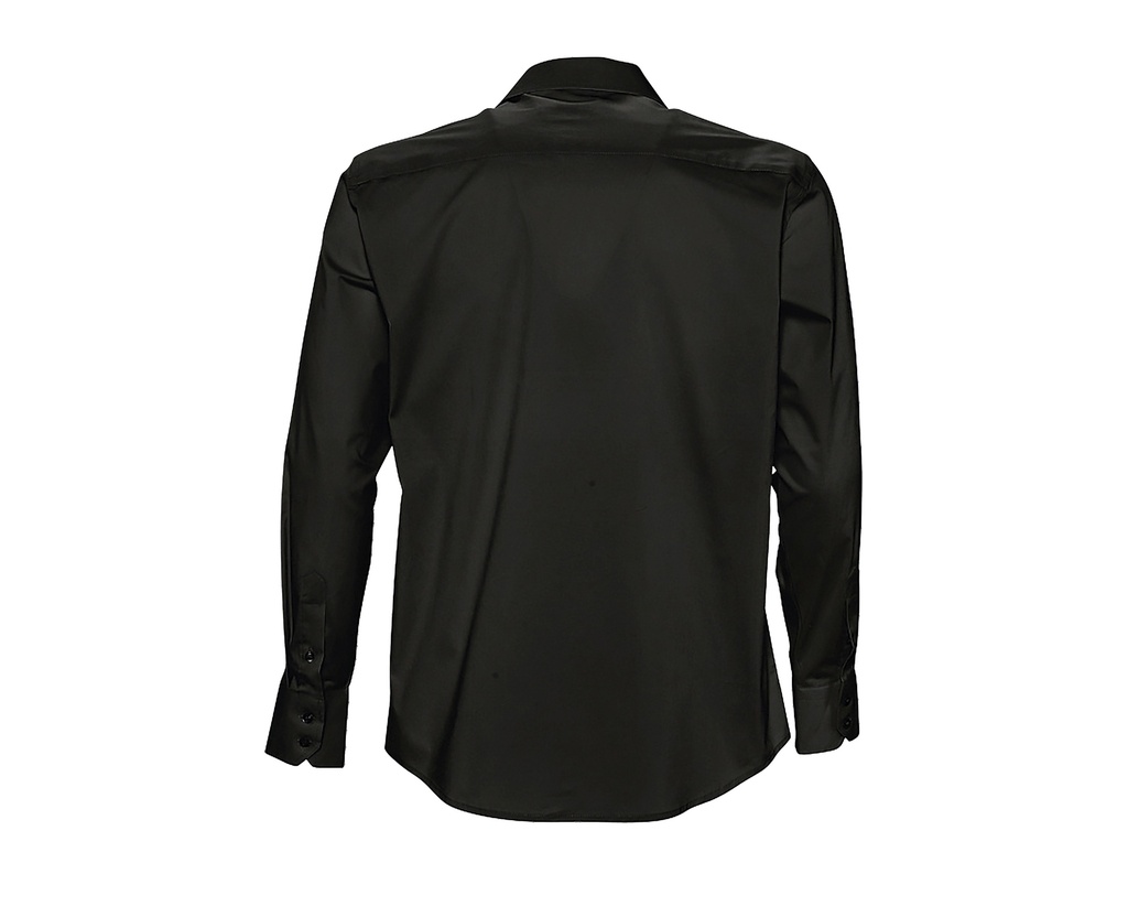 Koszula męska slim z długim rękawem - Black