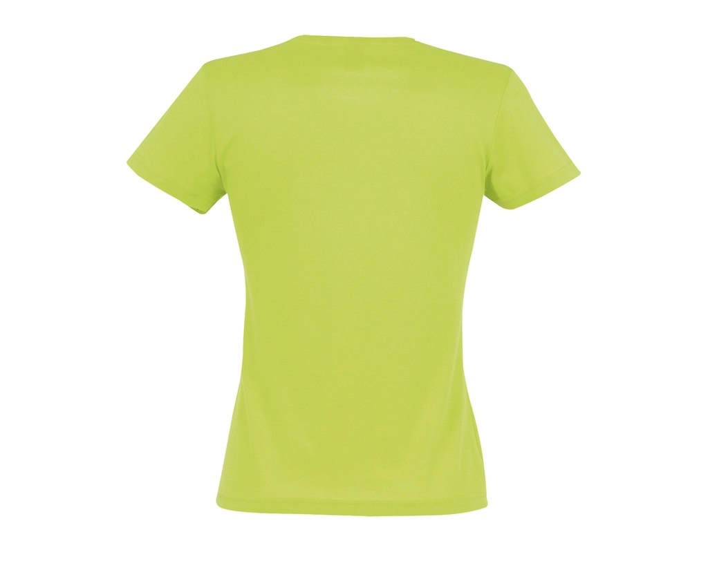 Dopasowany T-shirt Damski z Krótkim Rękawem - Apple Green