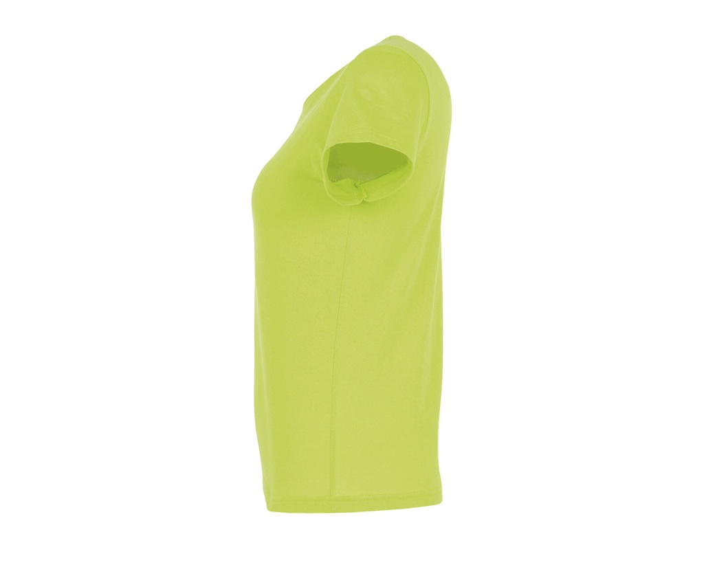 Dopasowany T-shirt Damski z Krótkim Rękawem - Apple Green