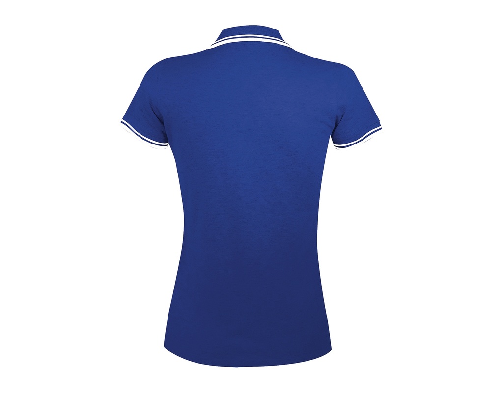 Damska koszulka polo slim z krótkim rękawem - Royal Blue 241 & White