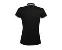 Damska koszulka polo slim z krótkim rękawem - Black & White