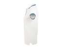Damska koszulka polo slim z krótkim rękawem - White & Aqua