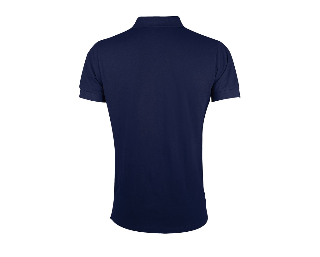 Męska koszulka polo slim z krótkim rękawem - French Navy & Grey (Solid)