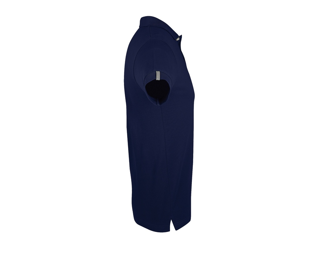 Męska koszulka polo slim z krótkim rękawem - French Navy & Grey (Solid)