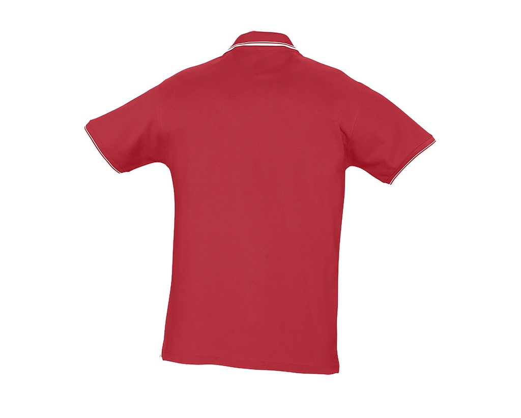 Polo męskie z kontrastowymi detalami - Red & White