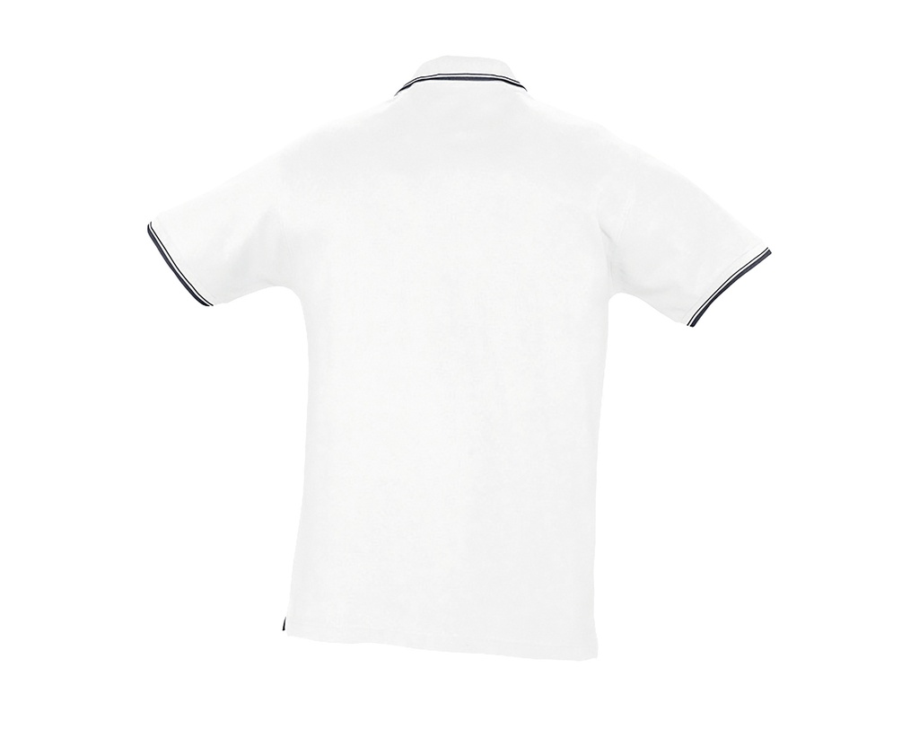 Polo męskie z kontrastowymi detalami - White & Navy