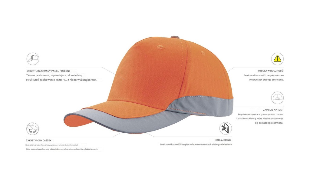 Czapka Helpy - Orange Fluo