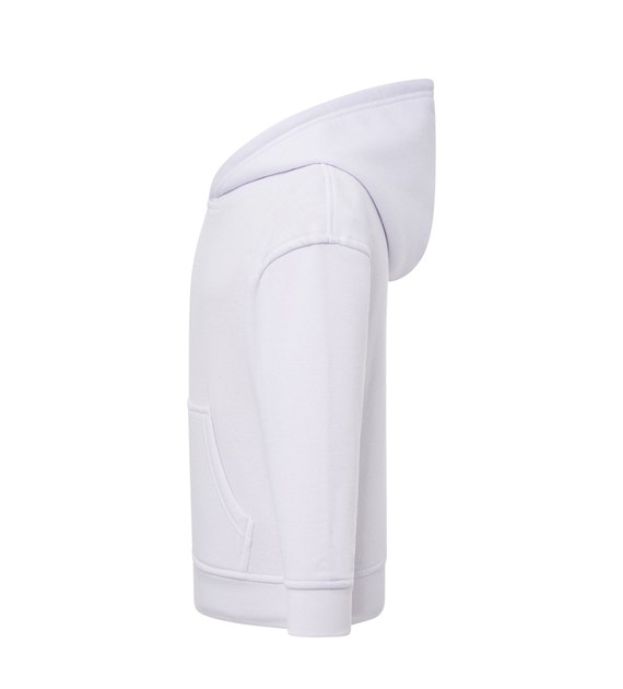 Bluza dziecięca z kapturem i kieszenią kangurką - White