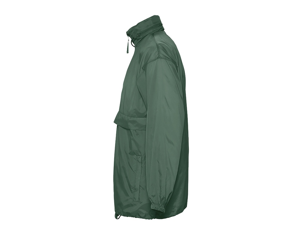 Kurtka Wiatrówka Unisex z Chowanym Kapturem - Forest Green
