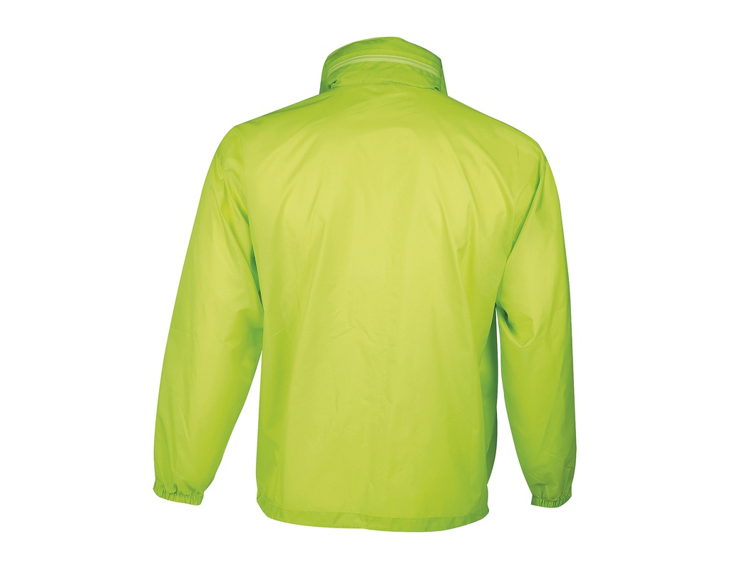 Kurtka Wiatrówka Unisex z Chowanym Kapturem - Neon Lime