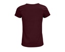Damski T-shirt Bawełniany z Okrągłym Dekoltem - Burgundy