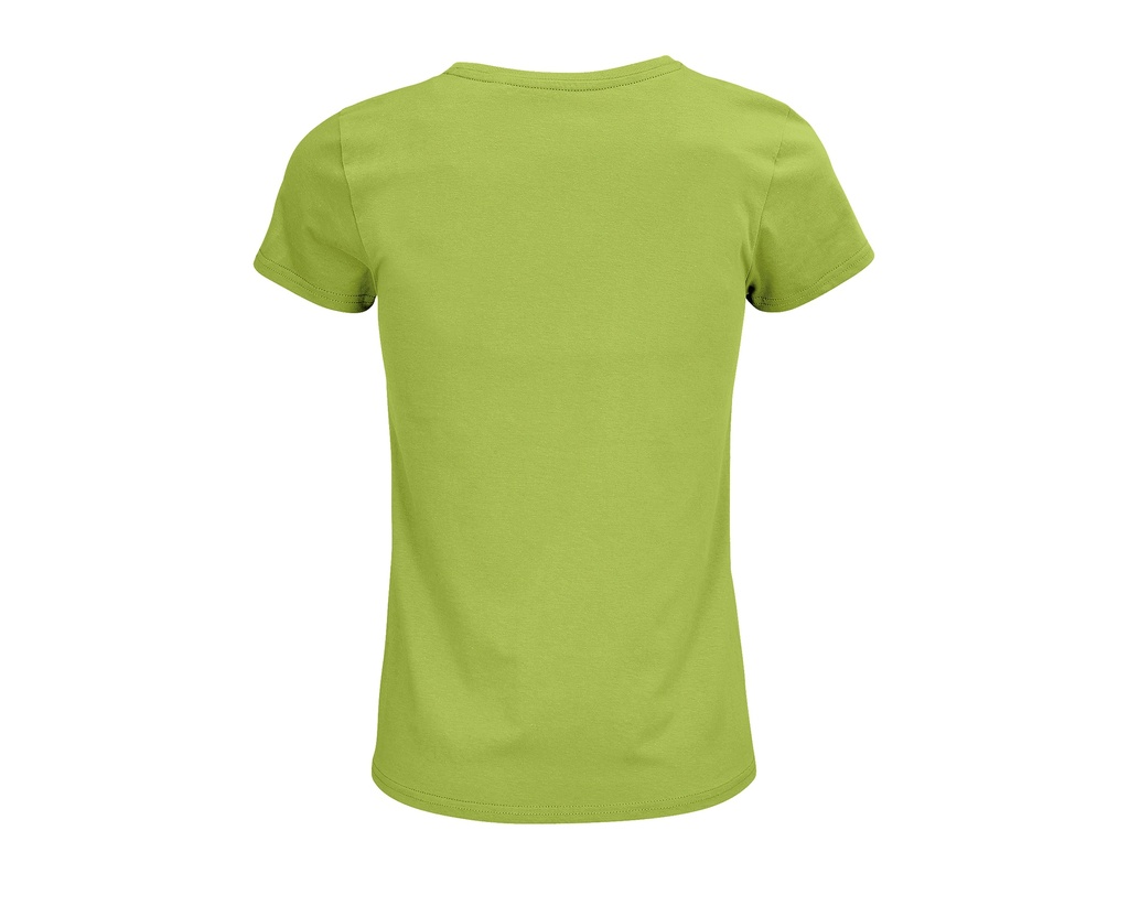 Damski T-shirt Bawełniany z Okrągłym Dekoltem - Apple Green