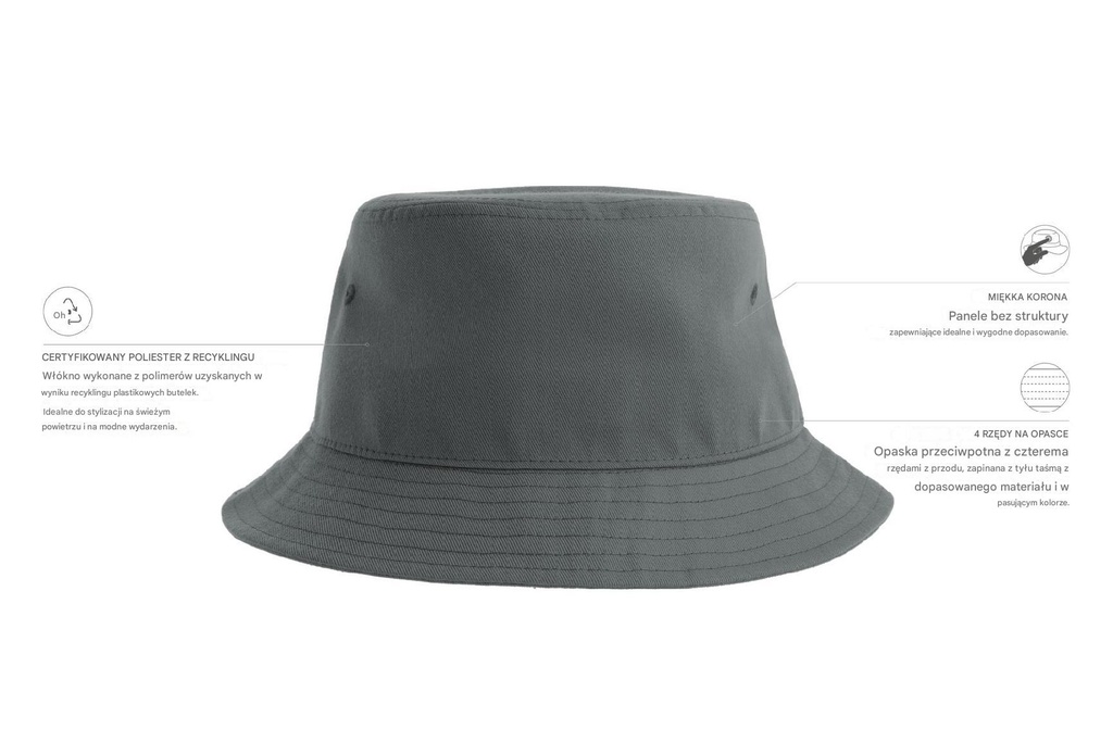 Kapelusz typu bucket Geo - Dark Grey