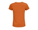 Damski T-shirt Bawełniany z Okrągłym Dekoltem - Orange