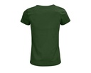 Damski T-shirt Bawełniany z Okrągłym Dekoltem - Bottle Green