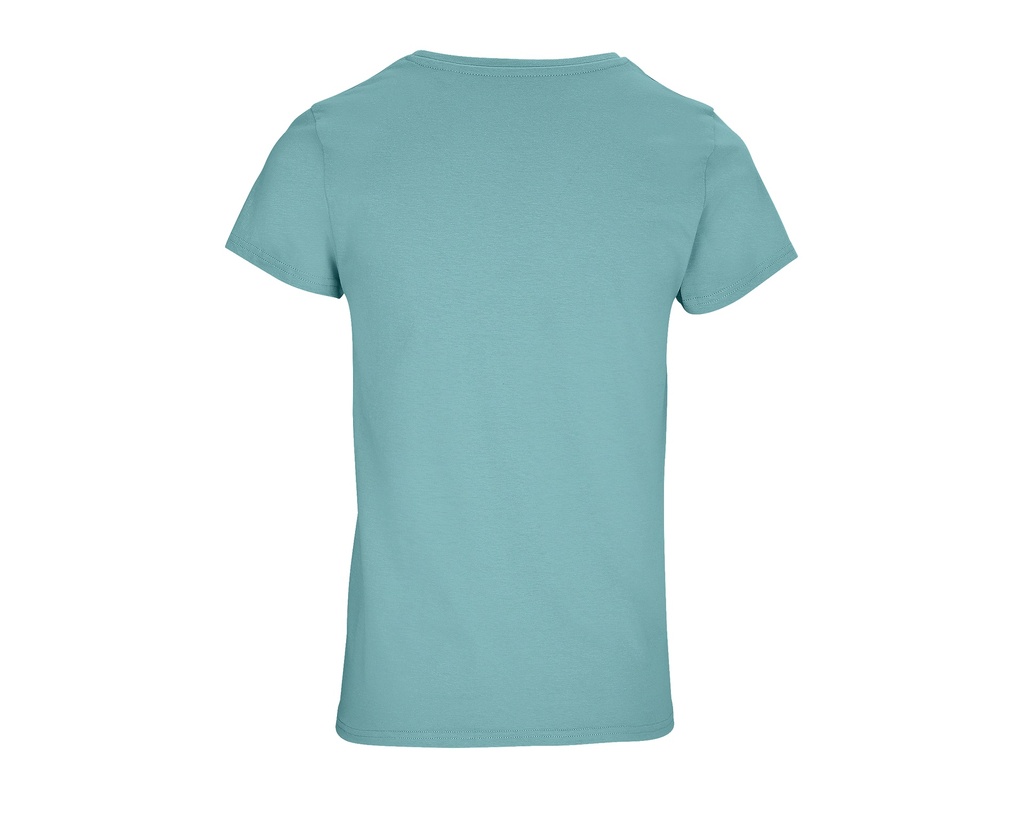 Damski T-shirt Bawełniany z Okrągłym Dekoltem - Pool Blue