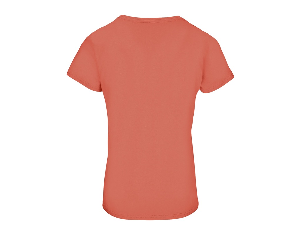 Damski T-shirt Bawełniany z Okrągłym Dekoltem - Pop Orange