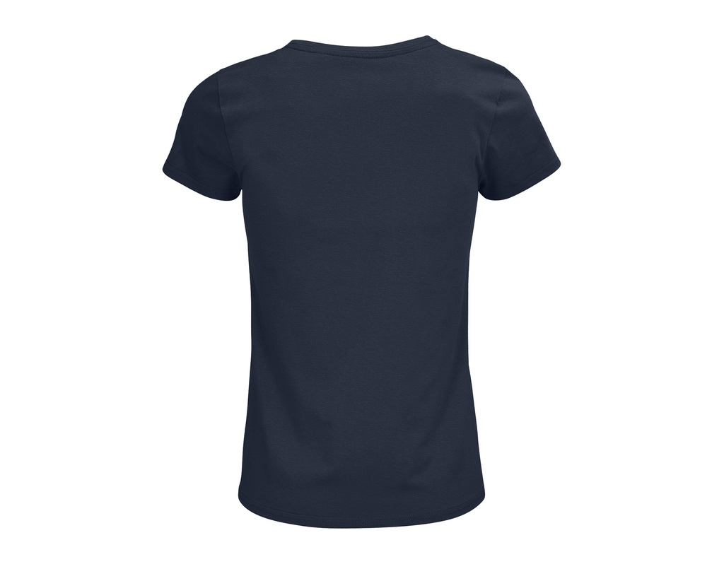 Damski T-shirt Bawełniany z Okrągłym Dekoltem - French Navy