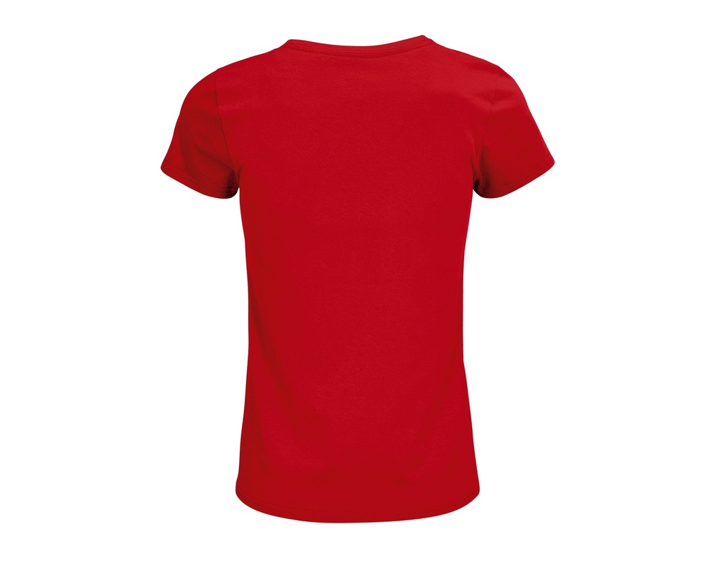 Damski T-shirt Bawełniany z Okrągłym Dekoltem - Red