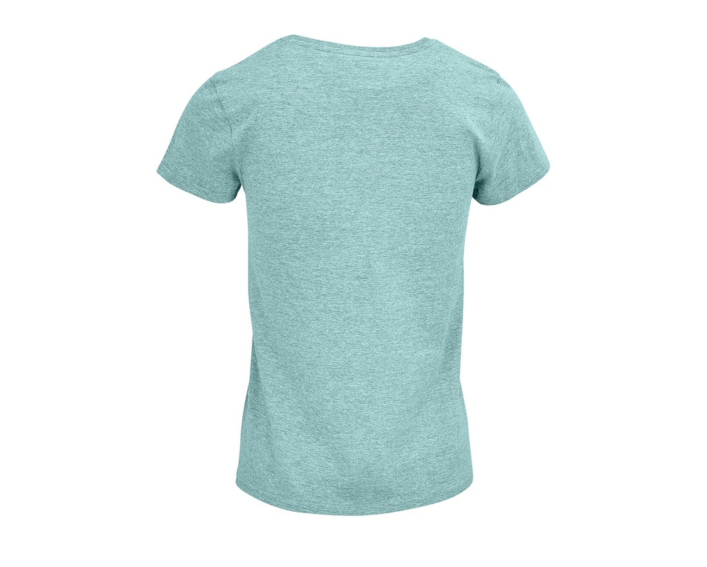 Damski T-shirt Bawełniany z Okrągłym Dekoltem - Heather Light Green
