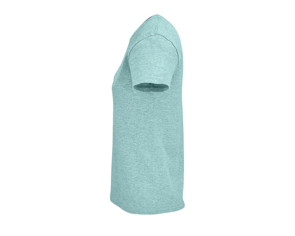 Damski T-shirt Bawełniany z Okrągłym Dekoltem - Heather Light Green