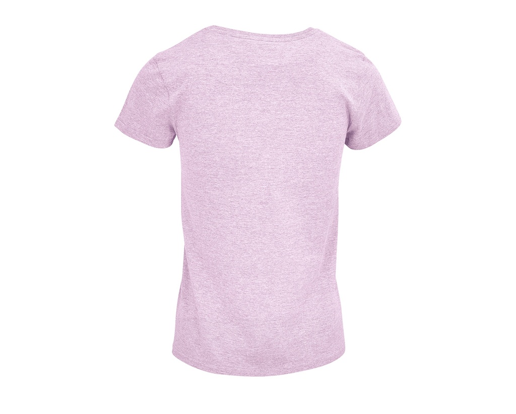 Damski T-shirt Bawełniany z Okrągłym Dekoltem - Heather Pink