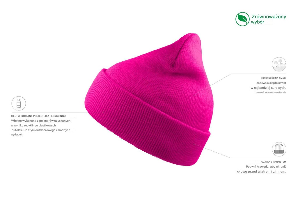 Czapka Wind z recyklingu - Fuchsia