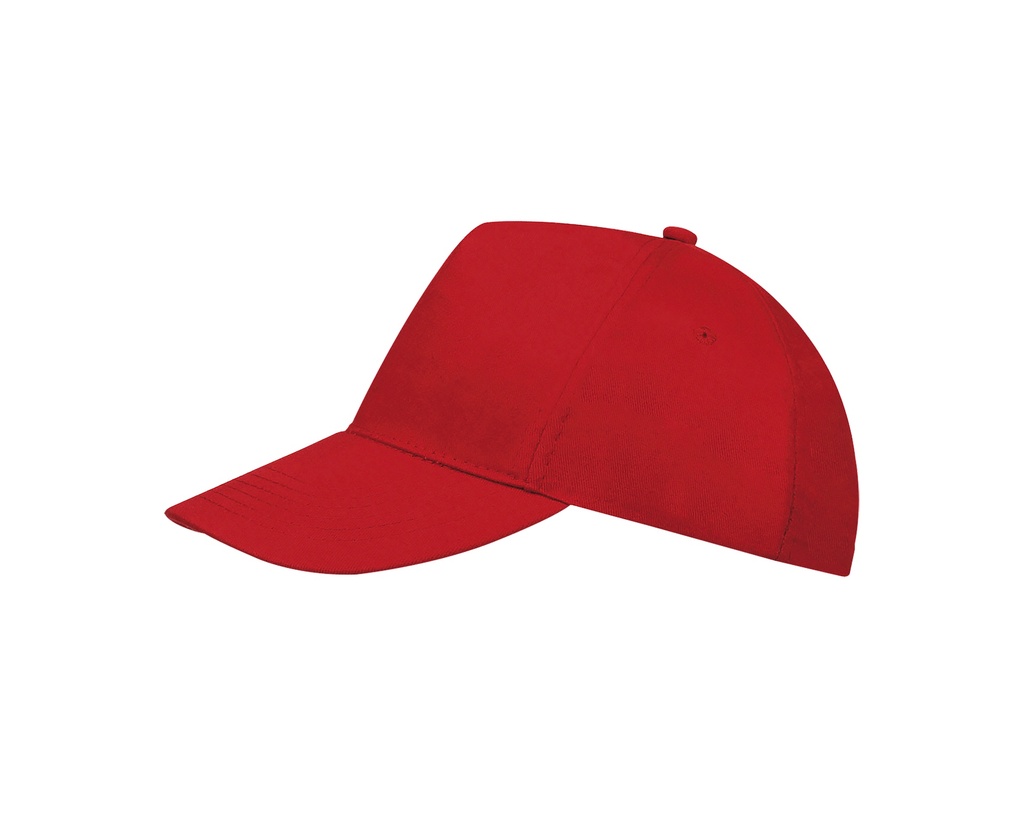 Czapka pięciopanelowa z bawełny - Red
