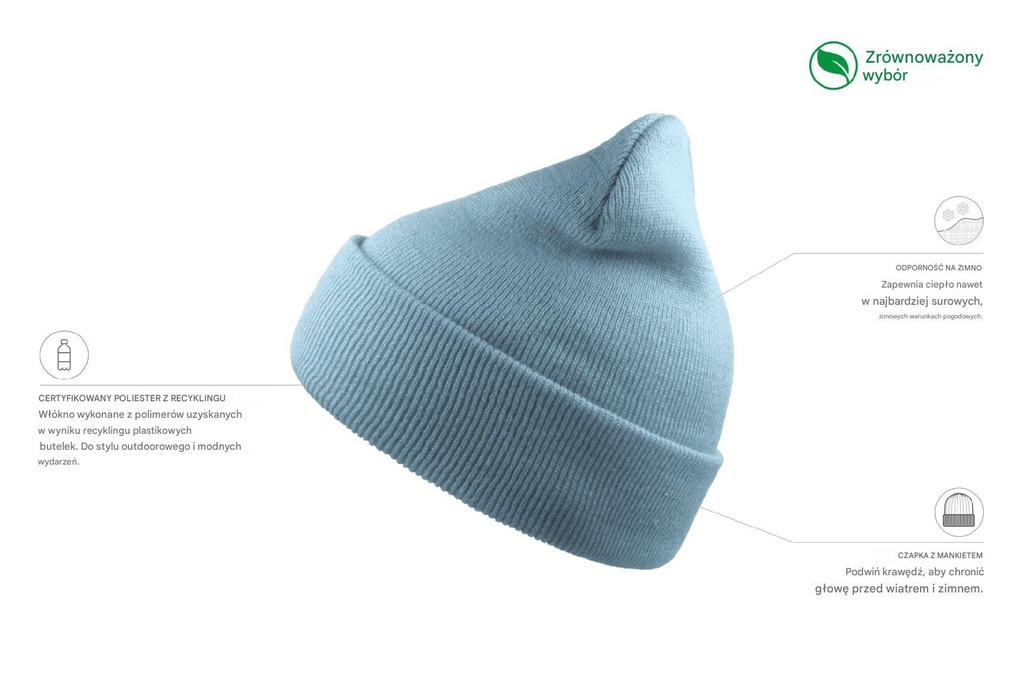 Czapka Wind z recyklingu - Light Blue
