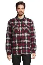 Koszula flanelowa unisex w kratę z przedłużonym tyłem - Medium Burgundy