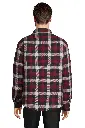 Koszula flanelowa unisex w kratę z przedłużonym tyłem - Medium Burgundy