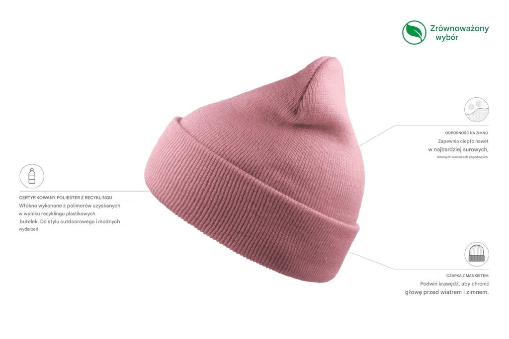 Czapka Wind z recyklingu - Pink