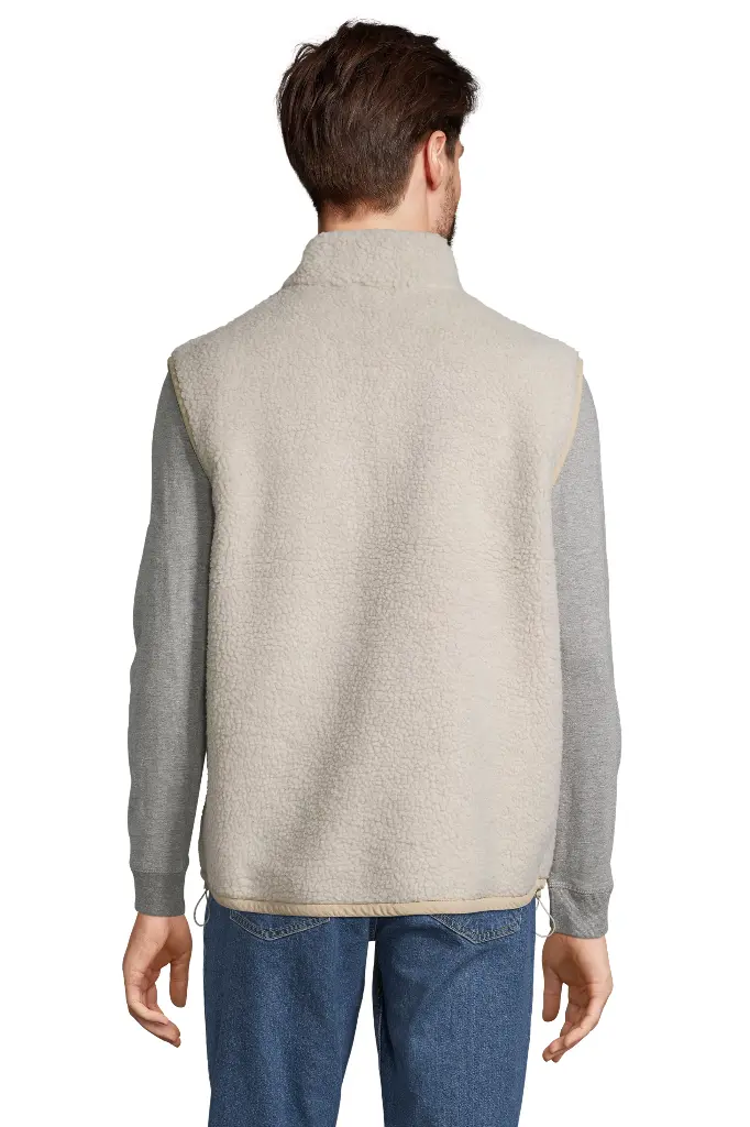 Kamizelka Sherpa Unisex z Przedłużonym Tyłem - Shear Beige & Beige