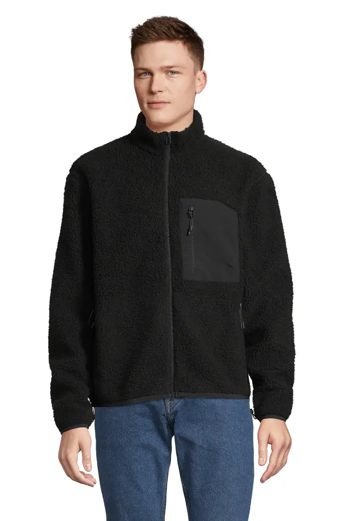 Kurtka Sherpa Unisex z Kontrastowymi Wstawkami - Carbon Grey & Black