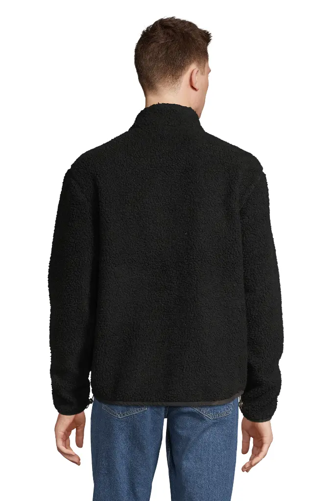 Kurtka Sherpa Unisex z Kontrastowymi Wstawkami - Carbon Grey & Black