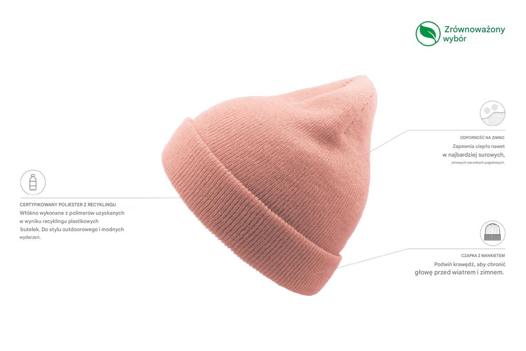 Dziecięca czapka Wind z recyklingu - Pink