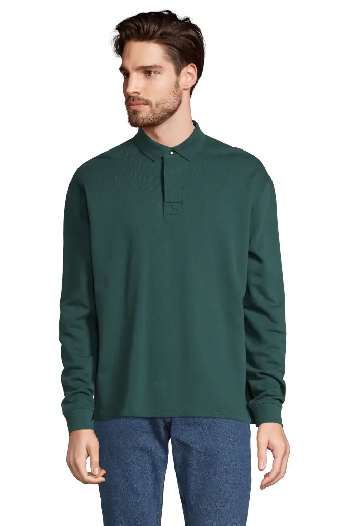 Bluza unisex oversize z kołnierzem polo - Green Empire
