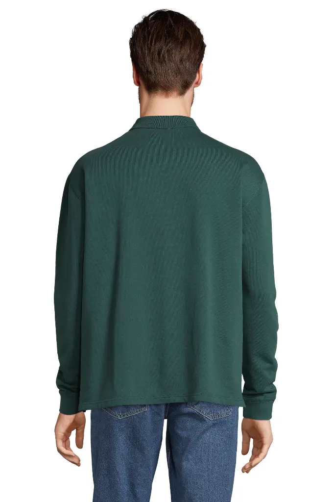 Bluza unisex oversize z kołnierzem polo - Green Empire