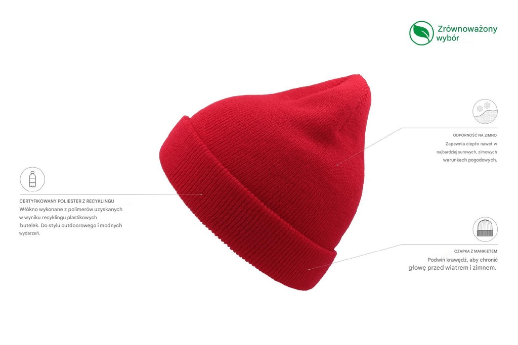 Dziecięca czapka Wind z recyklingu - Red