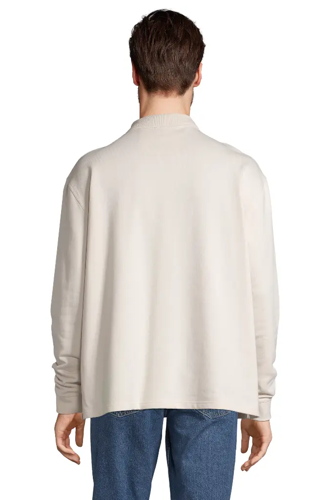 Bluza unisex oversize z kołnierzem polo - Off White