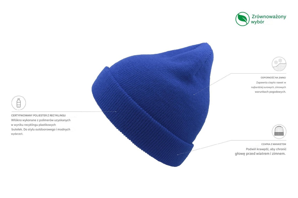 Dziecięca czapka Wind z recyklingu - Royal