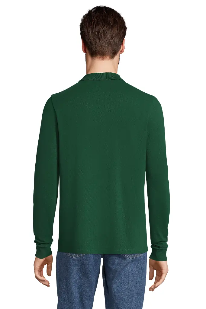 Uniseksowe polo z długim rękawem - Bottle Green