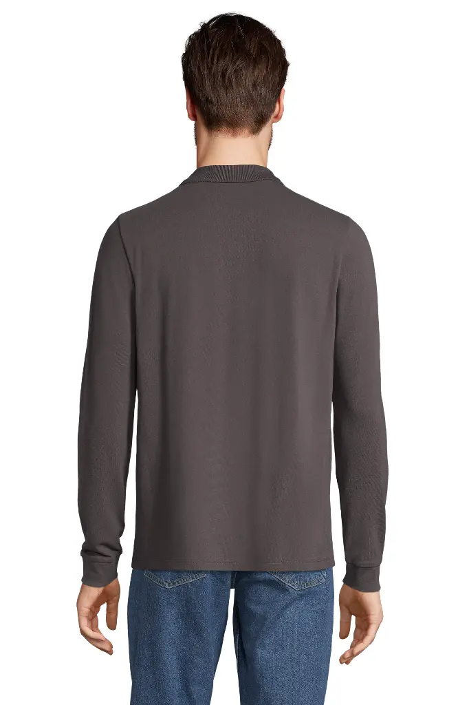 Uniseksowe polo z długim rękawem - Dark Grey (Solid)